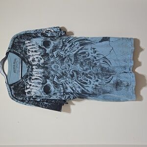 Silver Star Men's Vintage Skull Graphic Short Sleeve Tee